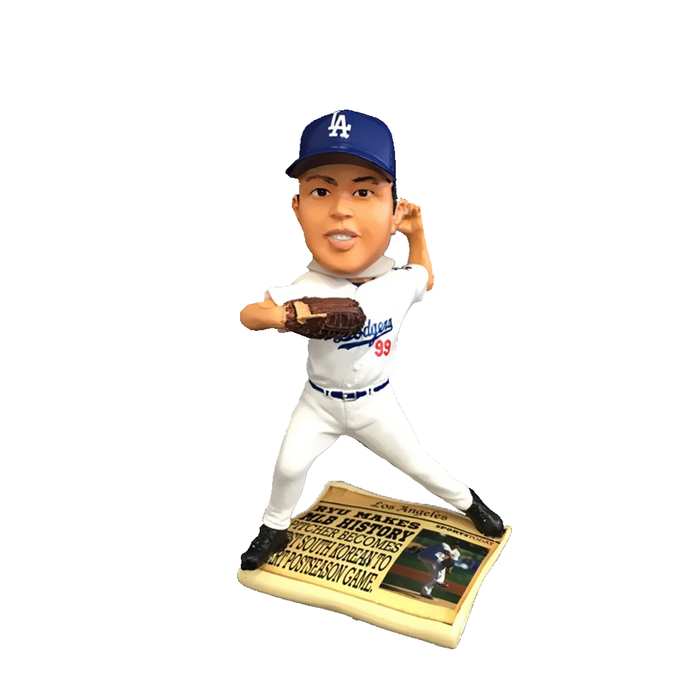 FOCO Ryu Dodgers Newspaper Bobblehead HEH0514