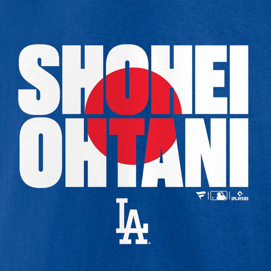 Fanatics Shohei Ohtani Los Angeles Dodgers Flag T-Shirt Fanatics Shohei Ohtani Los Angeles Dodgers Flag T-Shirt
