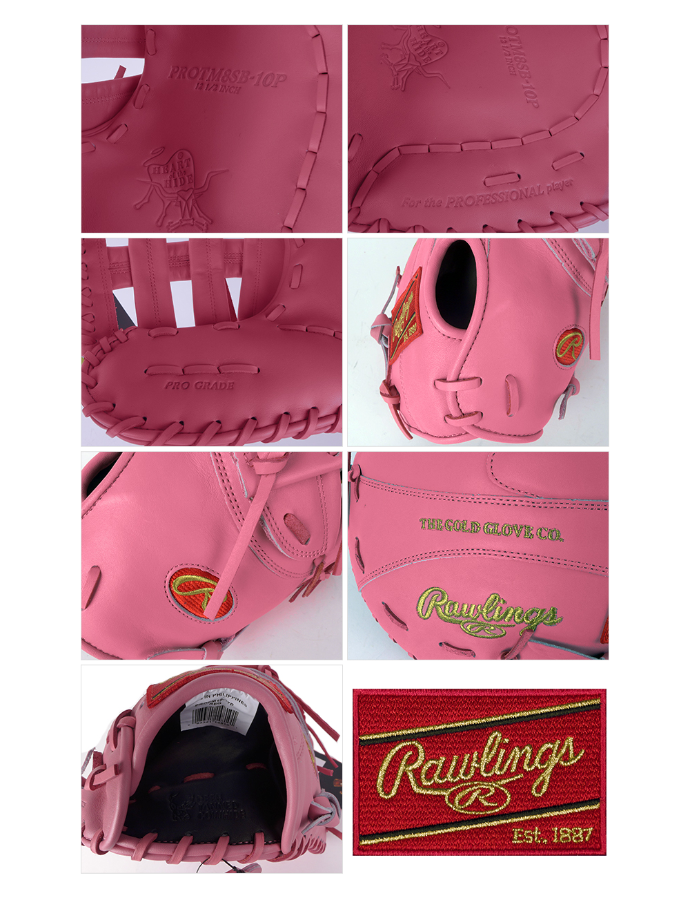 Rawlings Heart of the Hide 12.5" SMU Pink First Base Glove PROTM8SB-10P