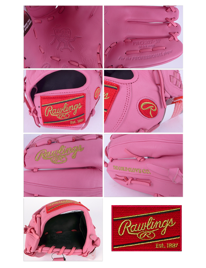 Rawlings Heart of the Hide 12.25" SMU Pink Baseball Glove PRO207-3P