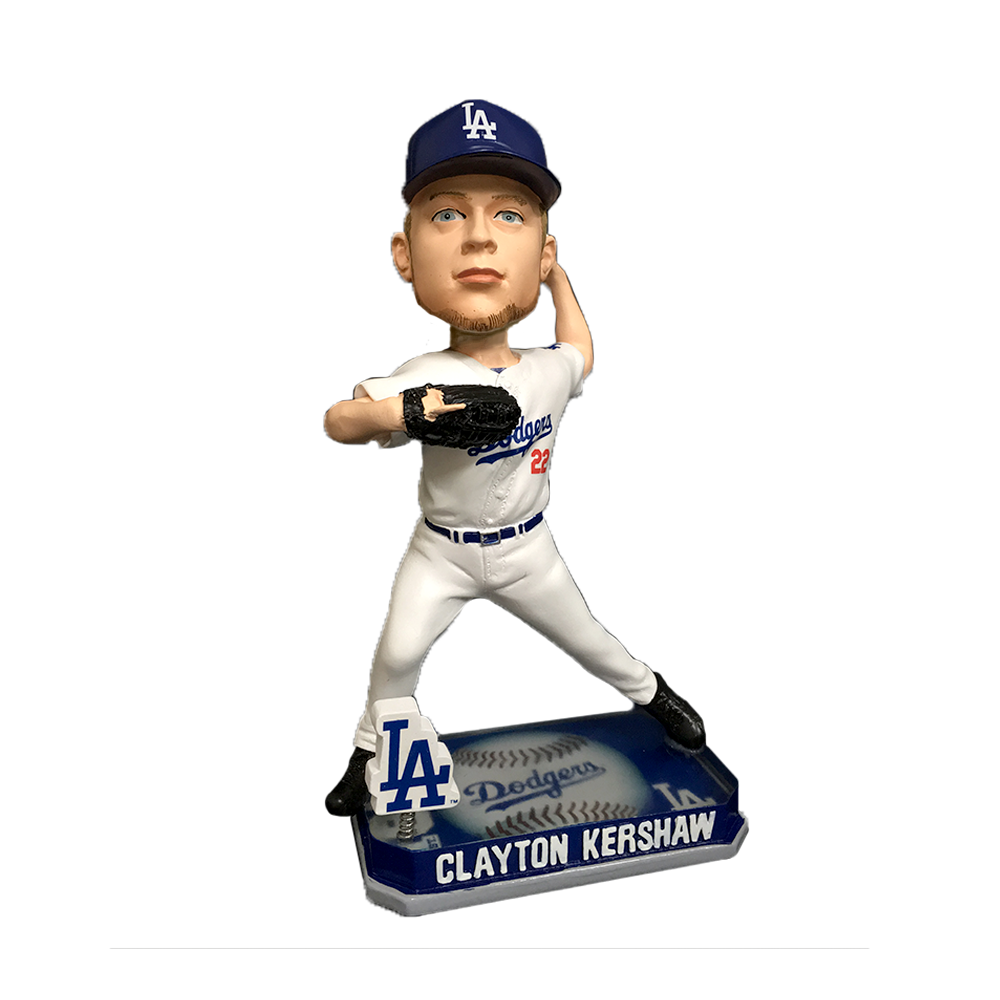 FOCO Kershaw Dodgers Springy Logo Bobblehead HEH0514 – MBA Team Sports